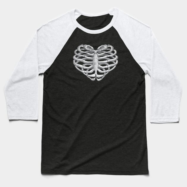 Rib Cage Heart 1 Baseball T-Shirt by Collagedream